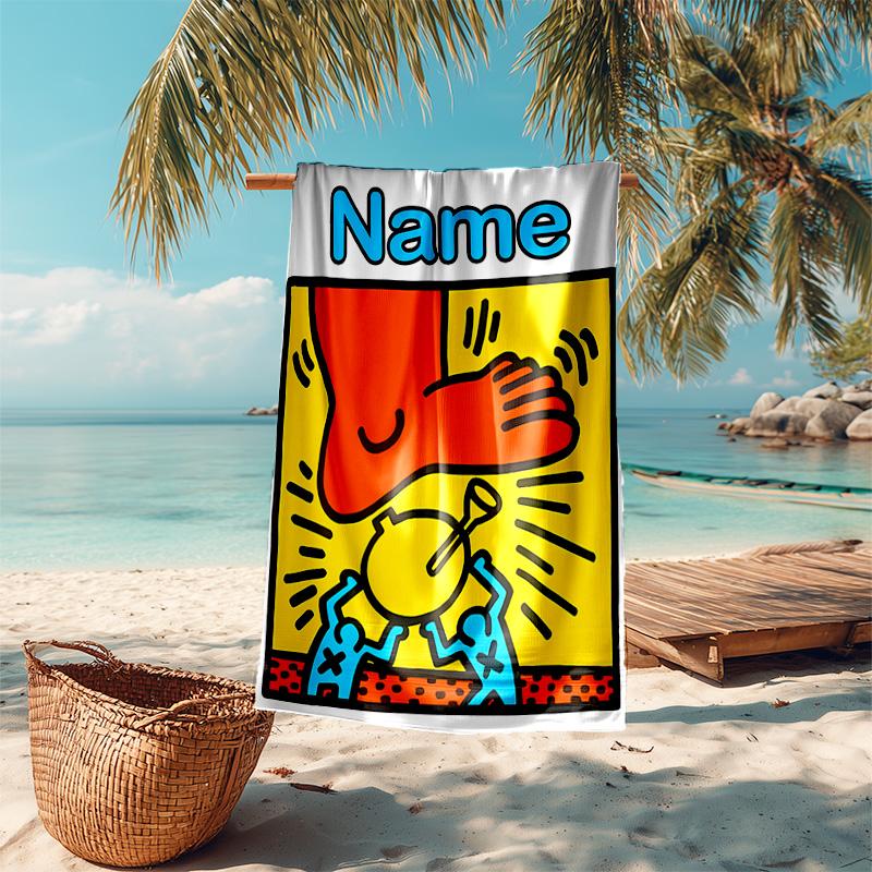 Personalized customized proof beach towel with Untitled Dance pattern - soft, absorbent,quick-drying,perfect swimming,camping&bathing