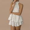 2026 New Women's Clothing, New Spring Models, Temperament Style Neck Sleeveless Backless Top Short Skirt Set