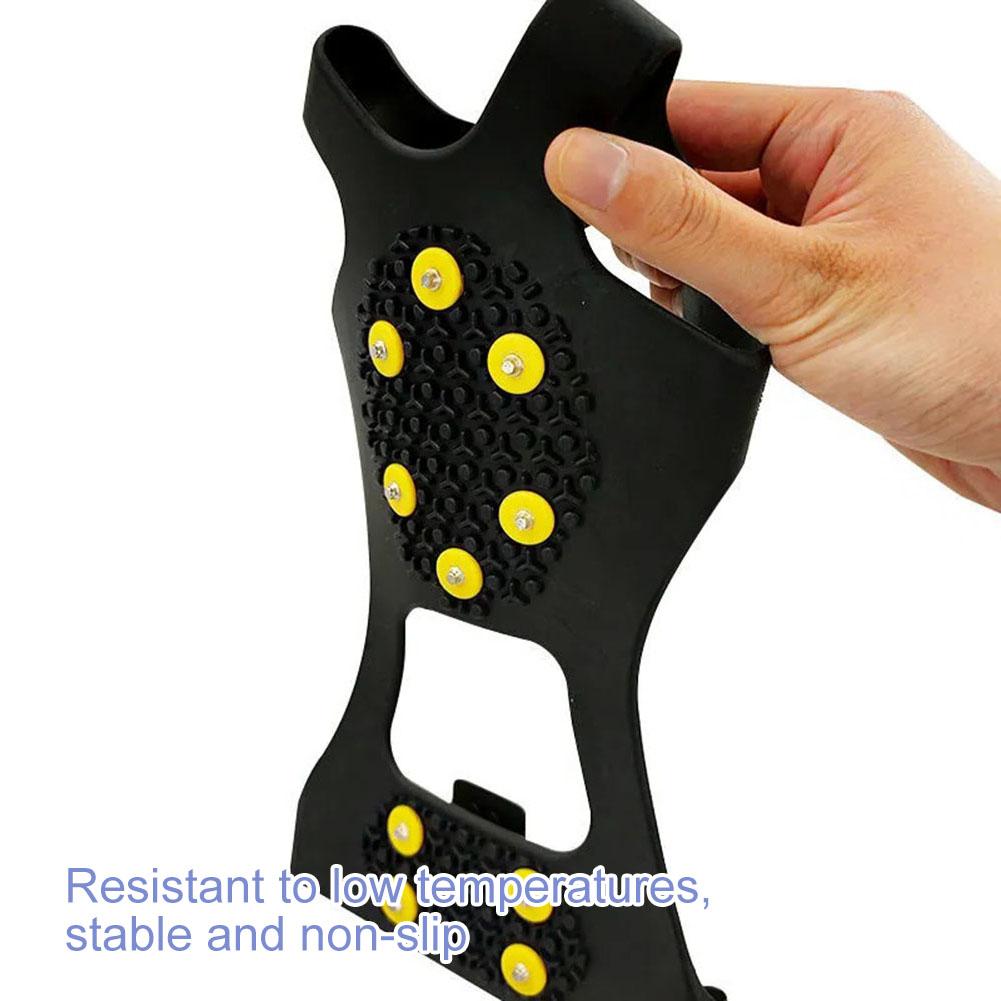 10 Studs Snow Ice Claw Anti-Skid Snow Ice Thermo Plastic Elastomer Climbing Shoes Spikes Grips Cleats Over Shoes Covers Crampons