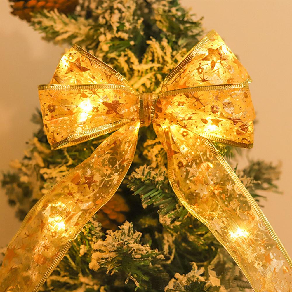 10meter Battery Powered Christmas Tree Ribbon with 100 LED Lights(Warm Light)
