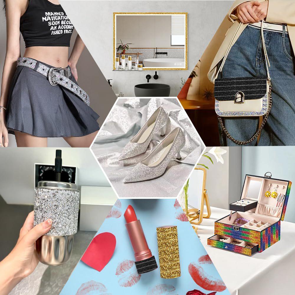 Selbstklebender Kristall Strass Aufkleber Diamantband DIY Aufkleber Strasssteine für Kunsthandwerk DIY Auto Handy Kleid Schuhe Deko