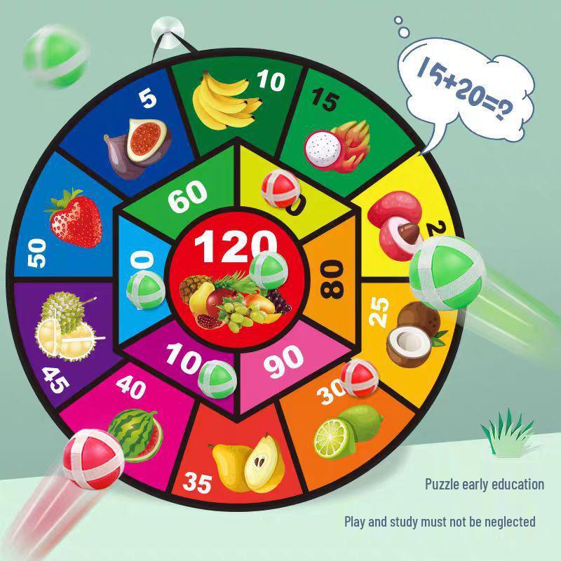Children's Fruit Sticky Ball Target Game - Early Education Animal Throwing Set