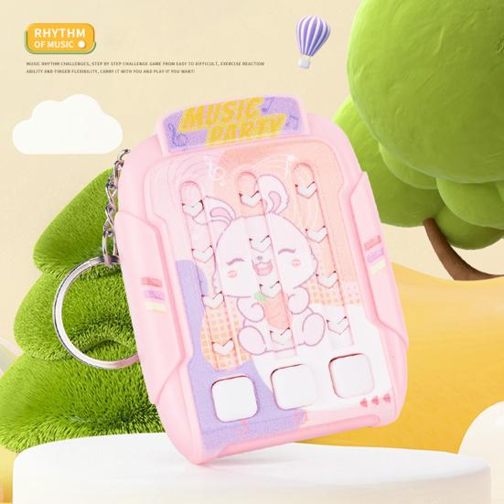 Fast Push Rhythm Game Machine with Music Light Stress Relief Electric Handheld Musical Challenge Toy Kids Adults