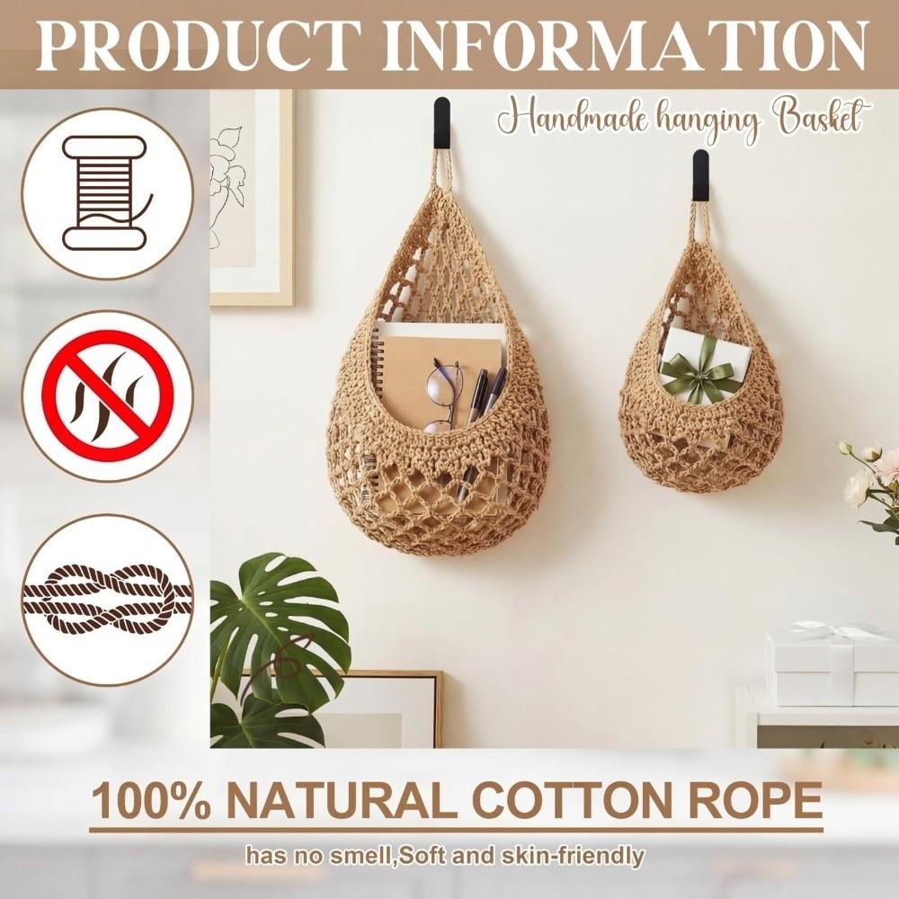 Cotton Rope Fruit Storage Basket Hand Woven Vegetable Storage Basket  Home Storage