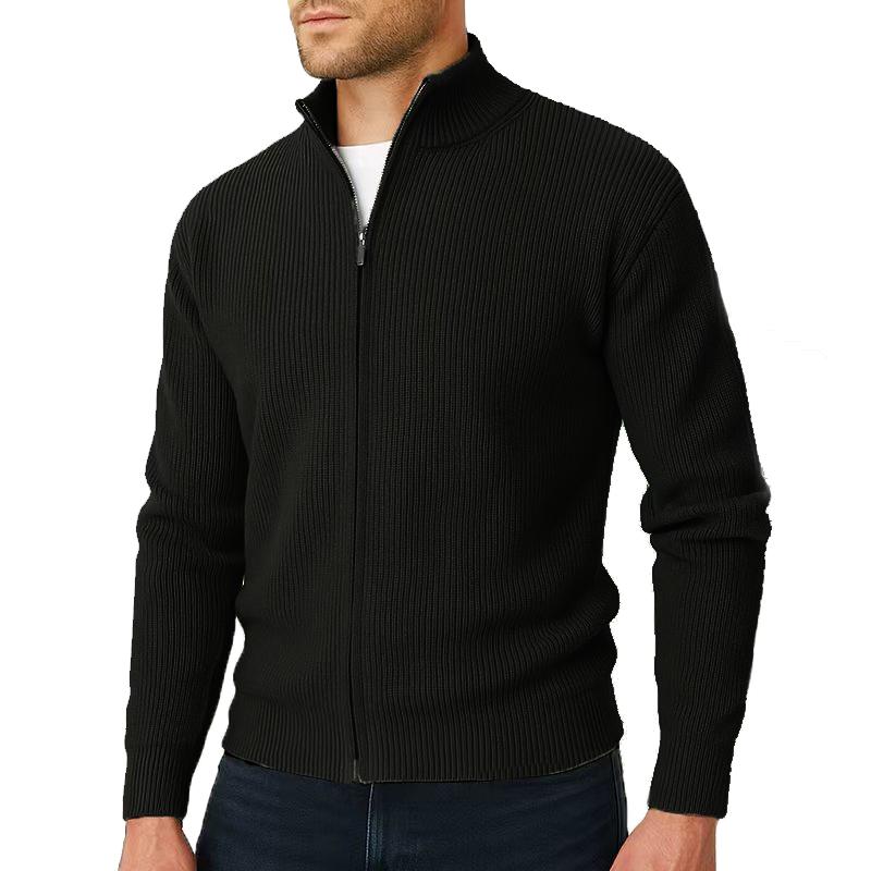 

Mens Full Zip Cardigan Sweater Knit Winter Warm Sweaters Outerwear Thick Knitted Cardigan Sweaters Jacket Casual Coats 3XL чорний