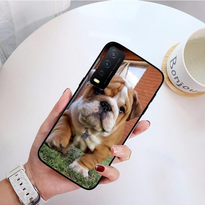 Husă de telefon Bulldog englez Pug pentru VIVO Y31 Y21S Y21 Y15S Y53S Y11S Y12 V21 V21E Y20 Y70 1907 V17Neo Y21S Y33S Y72