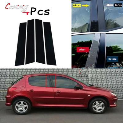 4ks krytů sloupků pro Peugeot 206 2004-2010 207 2009-2013 C2 2006-2013 samolepky na lišty dveří a oken