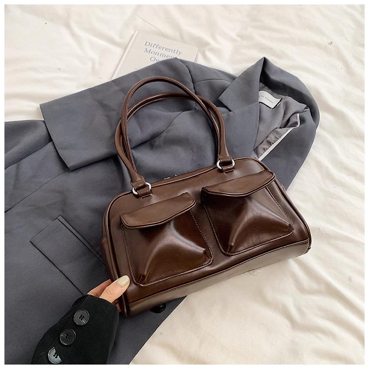 Retro Underarm Bag Women's 2025 New Textured Tote Shoulder Bag Niche Large-capacity Portable Commuter Bag