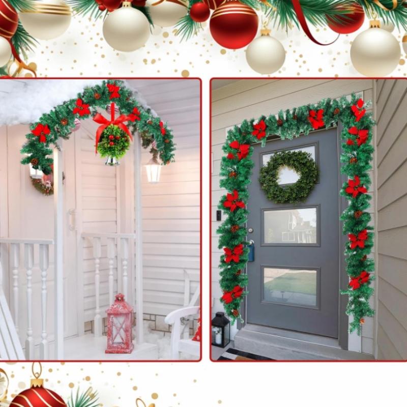 Christmas Vine PVC Garland Window Display Decor for Store Shop Festive Mall Scene Setting Arrangement Props