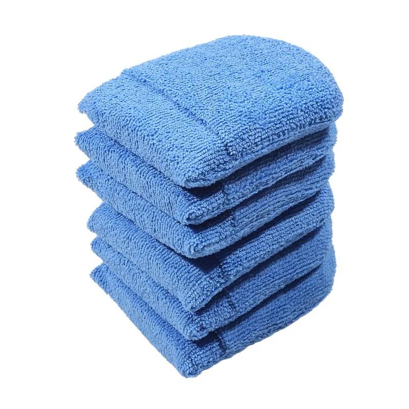 Practical 2pcs/6pcs Soft Microfiber Car Wax Applicator Mitts Polishing Sponge Foam Pad For Cleaning Auto Detailing