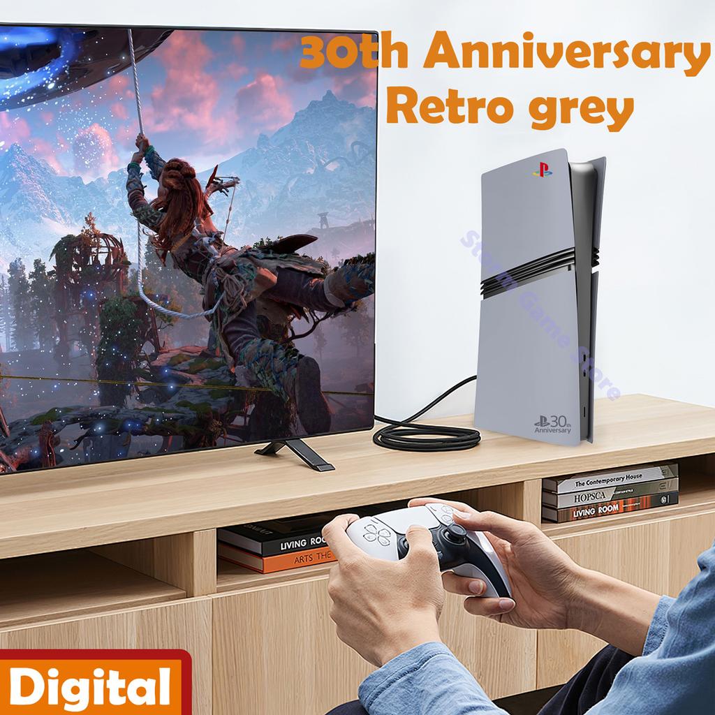 Limited 30th Anniversary for PS5 Pro Faceplate Vinyl Logo Sticker Playstation 5 Fat Console Cover Face Plate Shell Replacement