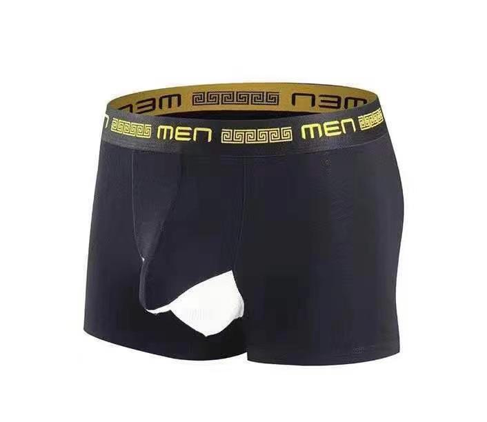 Men's Breathable Mesh Oversized High Elasticity Mid Waist Youth Sexy Underwear