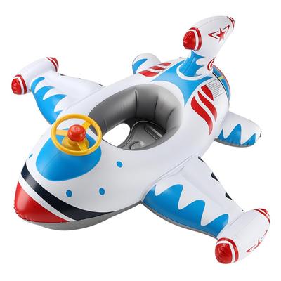 Cute Airplane-Shaped Inflatable Float for Toddlers, Baby Floats with Foot Holes, Suitable for Boys and Girls, Perfect for Bathtime, Swimming, Pool