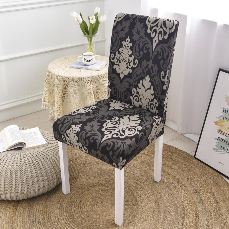 Anti-fouling Household Chair Cover Hotel Chair Package Backrest Seat Cover One-piece Print Elastic Dining Table Seat Cover