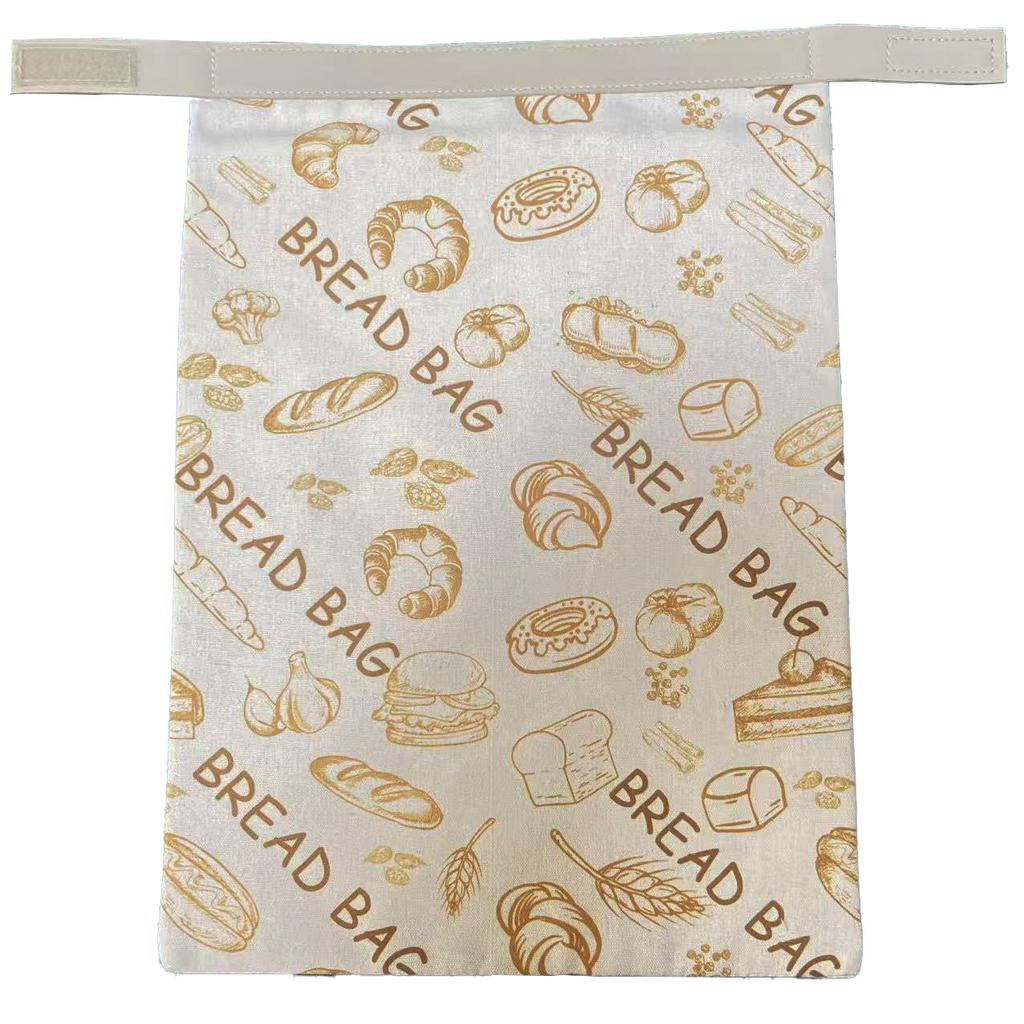Reusable Fashion Cartoon Bread Shopping Bag with Organic Beeswax Cotton Linen for Homemade Sourdough Storage & Fresh Keeping