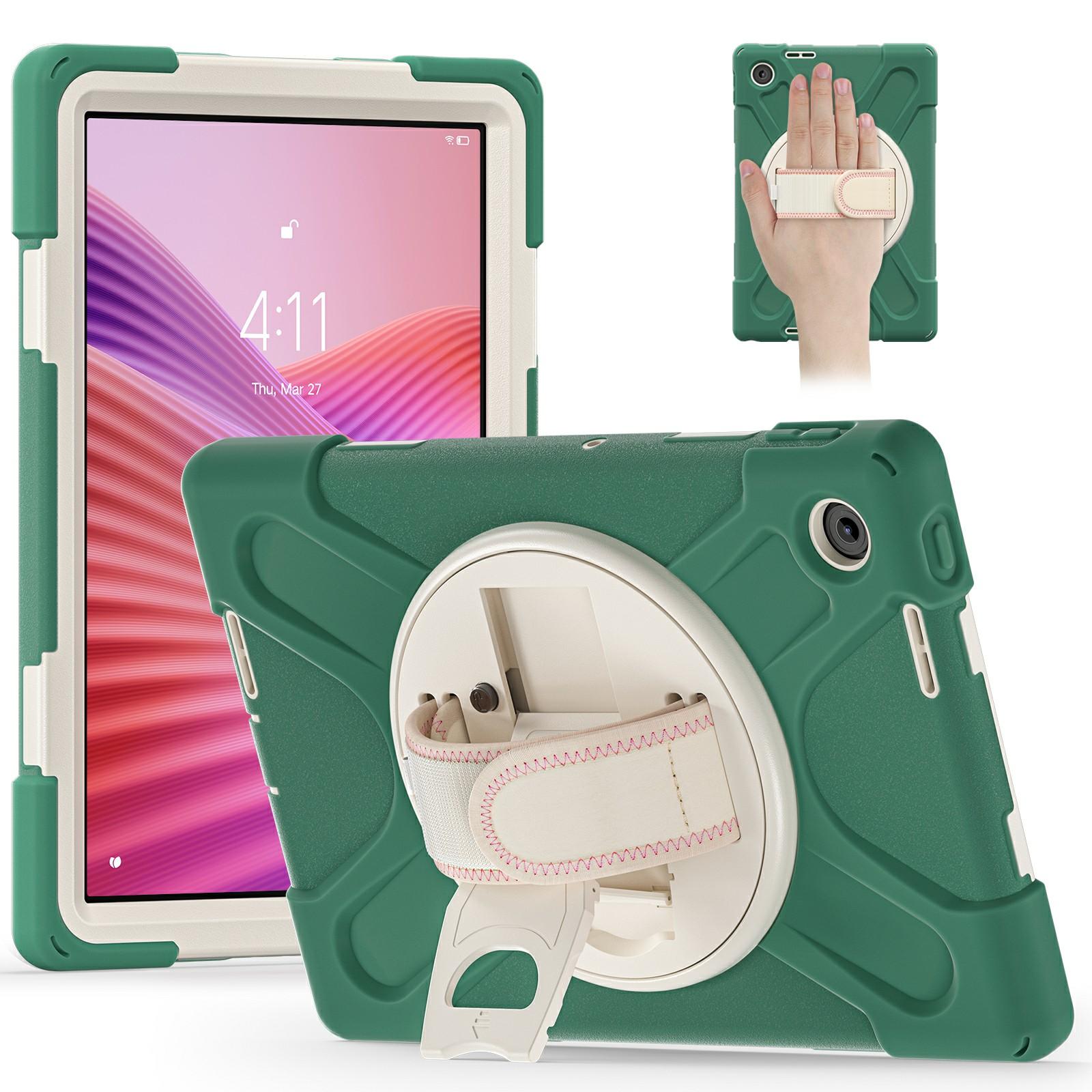 

For Lenovo Tab 10.1 (2025) TB311XU/Zhaoyang K10C Case TPU+PC+Silicone Kickstand Anti Drop Tablet Cover Emerald Green
