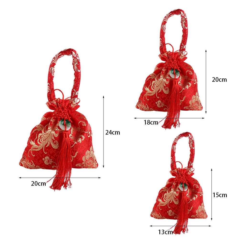 Chinese Style Chinese Knot Tassel Handbag Large Capacity Festive Sugar Bag Party