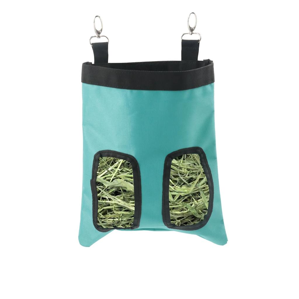 2 Holes Hanging Hay Bag for Bunny Guinea Pigs Small Animal Feeder Rabbit Food Dispensers Bag Cage Accessories Pet Feeding Bag