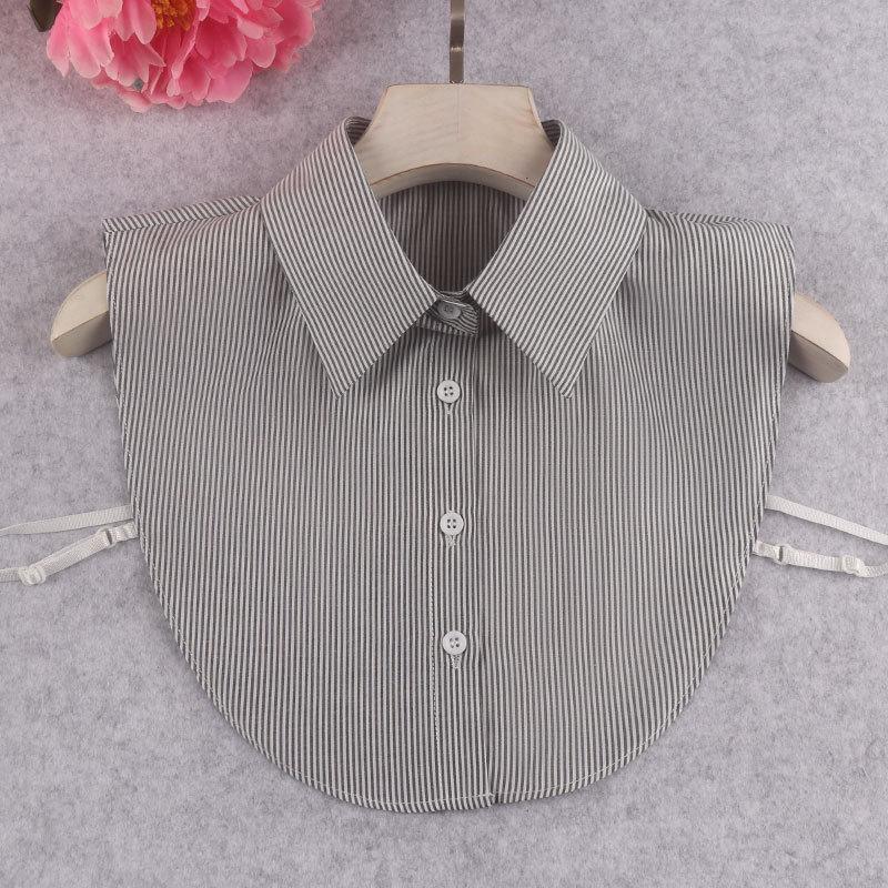 Women s Korean-Style Striped Hoodie with Decorative Fake Collar