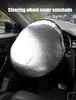 Car Steering Wheel Sun Shade Cover Universal Steer Wheel Sun Protection Heat Reflective Cover Protector Cover Interior Parts
