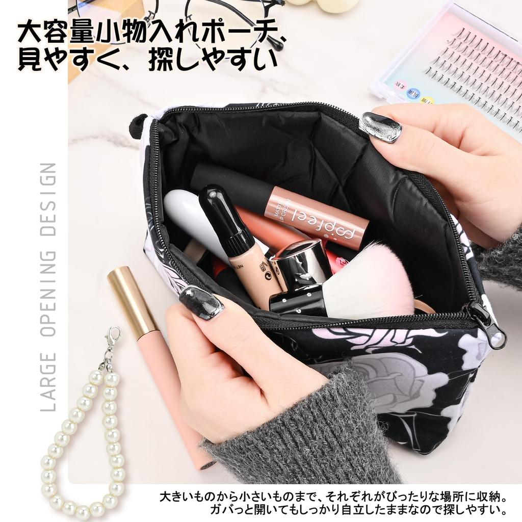 Newseego Small Makeup Cosmetic Large Storage Gadget Floral Print Women's Pouch, Pouch, Cute, Capacity, Stylish, Water-Repellent, Pouch, Case,