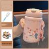 Shangqi Pink Cat Insulated Straw Bottle