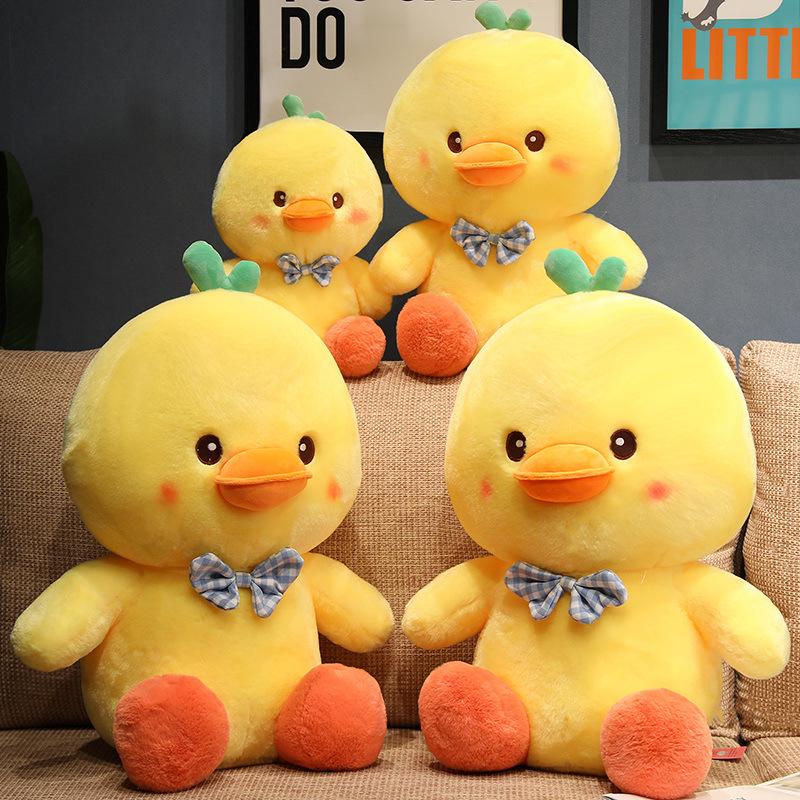 Cute Bow Tie Duckling Doll Plush Toy Duck Doll Children Sleeping Soothing Pillow Girl Rag Doll