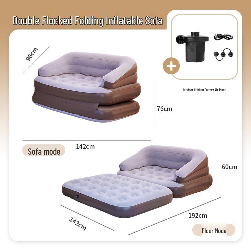 Thick Flocking Inflatable 2-in-1 Sofa Recliner: Sit & Lie Tent Sofa