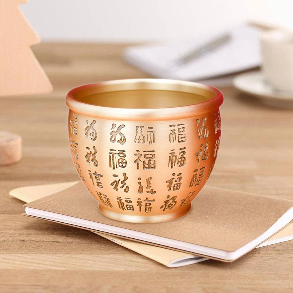 Feng Shui Treasure Bowl Height 7.4 Cm Prosperity Figurine for Housewarming