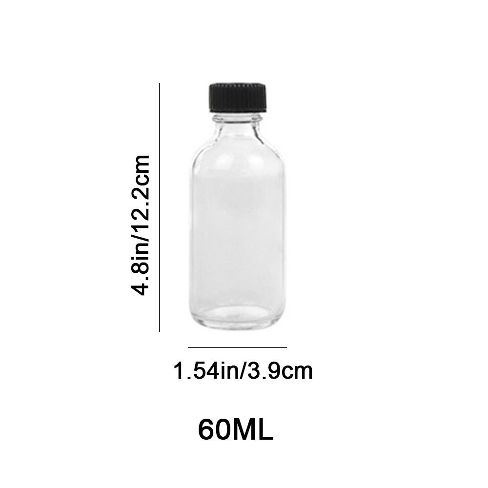 12Pcs Multifunctional 60ml Sample Boston Bottle Airtight with Lids & 3 Funnels Small Glass Bottles Clear Whiskey Sample Oils