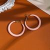 Pastel Macaron Earrings Women Dainty Drop Hoop Studs With Post Geometric Round Design Fresh Sweet Style