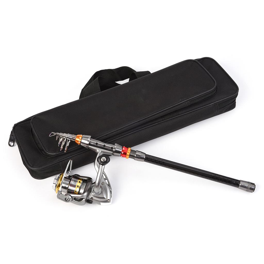 Lixada Telescopic Fishing Rod and Reel Combo Full Kit Carbon Fiber Fishing Rod Pole + Spinning Fishing Reel + Fishing