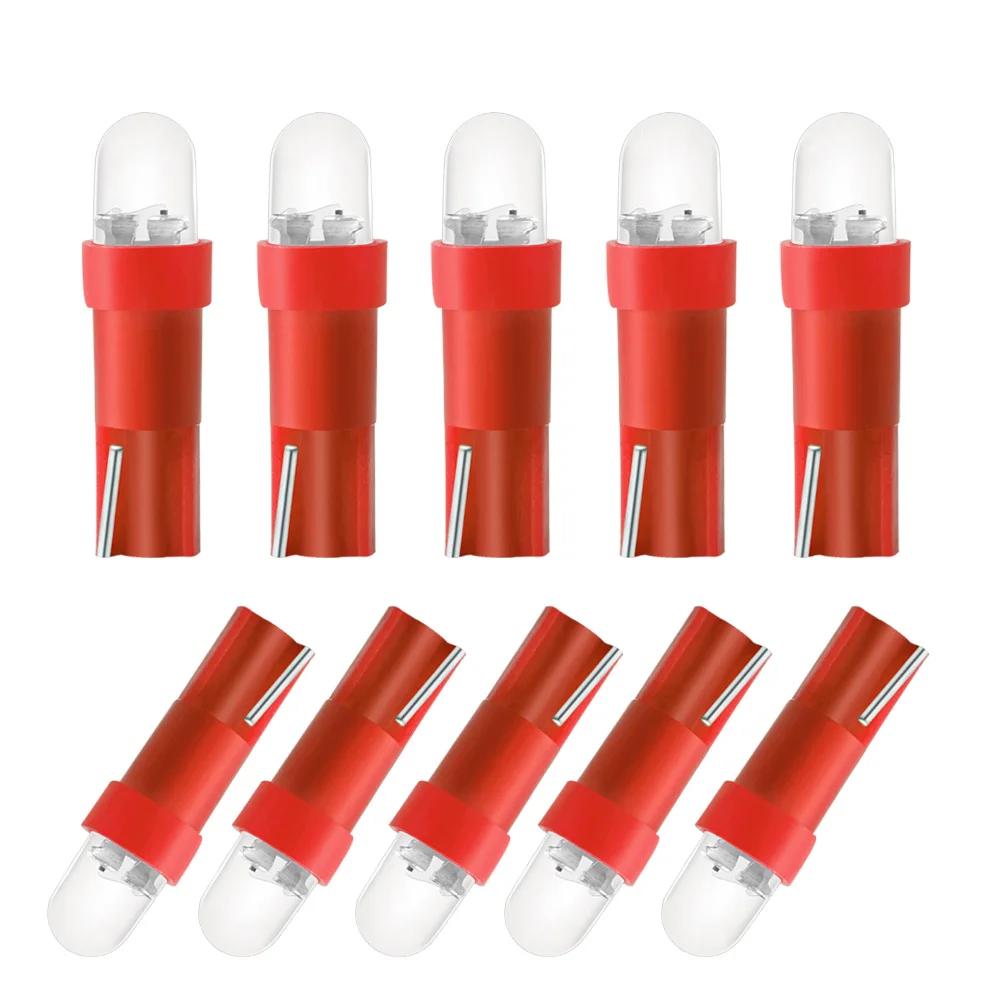 10Pcs T5 B8.5d LED Light Car Dashboard Speed Lights Bulb Cars Interior Lamp Accessories Dashboard Side Switch lamps 12V