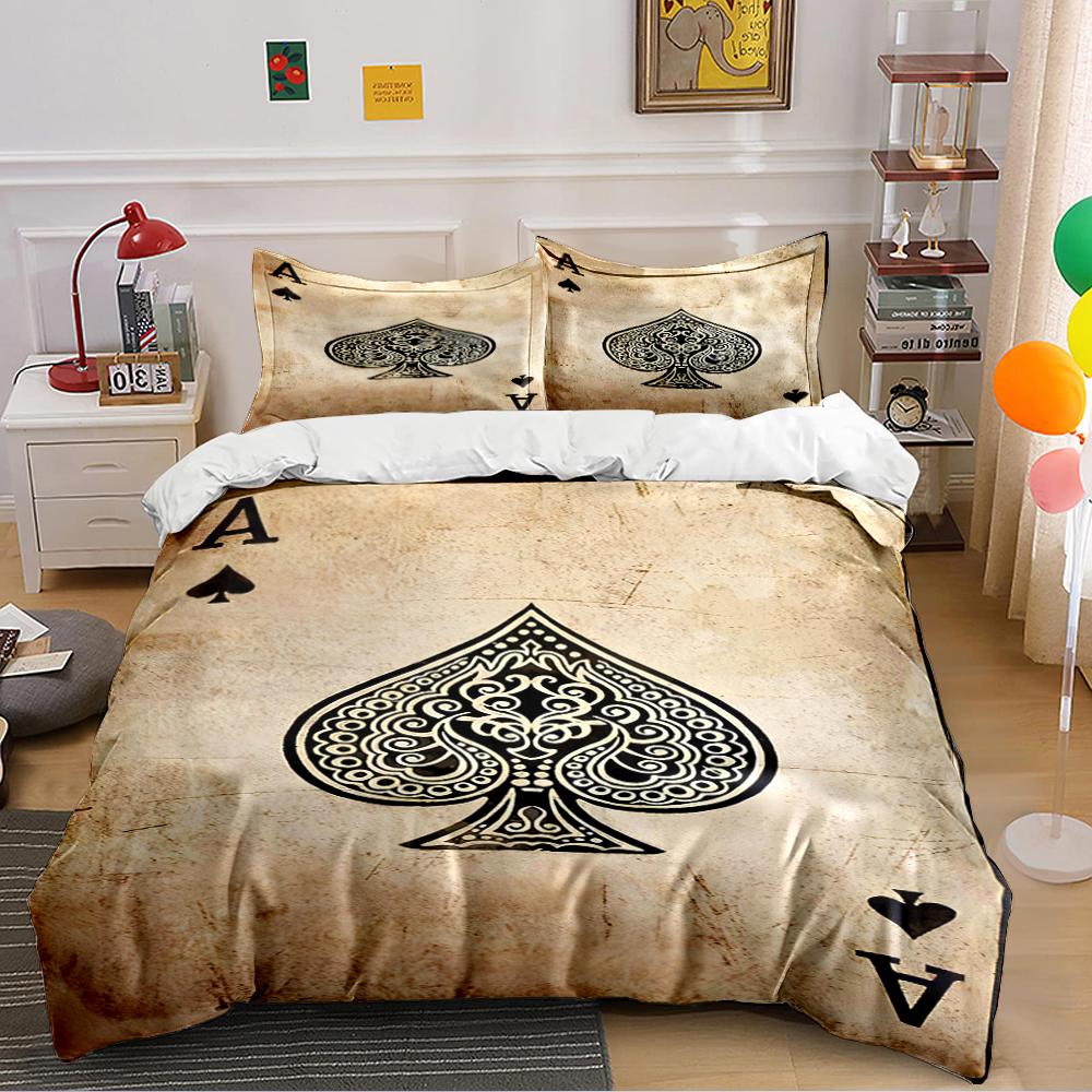 Ace of Spades Vintage Bedding Set Bedding Set (1 Duvet Cover, 2 Pillowcases, Duvet Not Included)