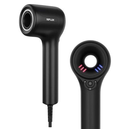 NIPLUX Hair Dryer Fast Drying High Airflow 230 Million Negative Ions 3 Adjustable Settings Automatic Cold Switch High-speed Quiet.