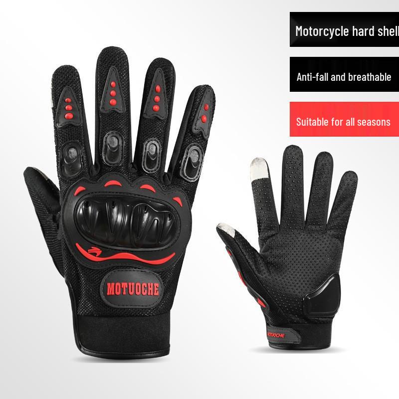 Unisex Four-Season Motorcycle Half-Finger Tactical Gloves - Off-Road, Anti-Slip, Hard Shell Protection
