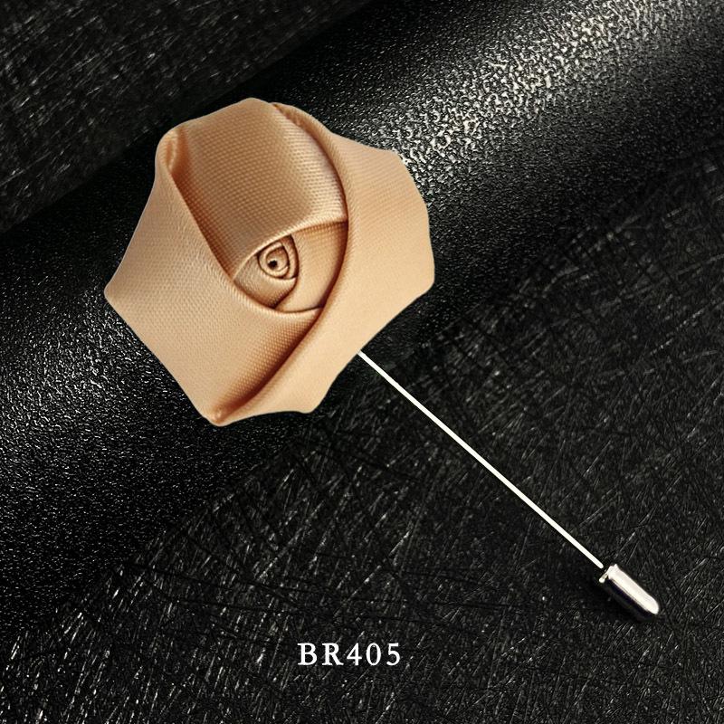 Handmade Multi-Color Rose Fabric Brooch Pin for Men's Suits - Korean Style Accessories