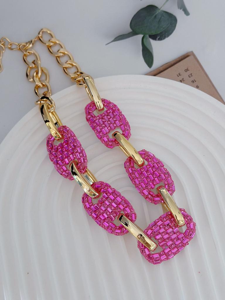 Vintage Premium Exaggerated Diamond-Set Splicing Pig Nose Necklace Gorgeous Party Gift