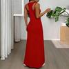 Women Cami Top Dress Two Piece Set Summer Solid Color Wide Strap Long Dress Camisole Casual Ankle Length Sleeveless Midi Dress