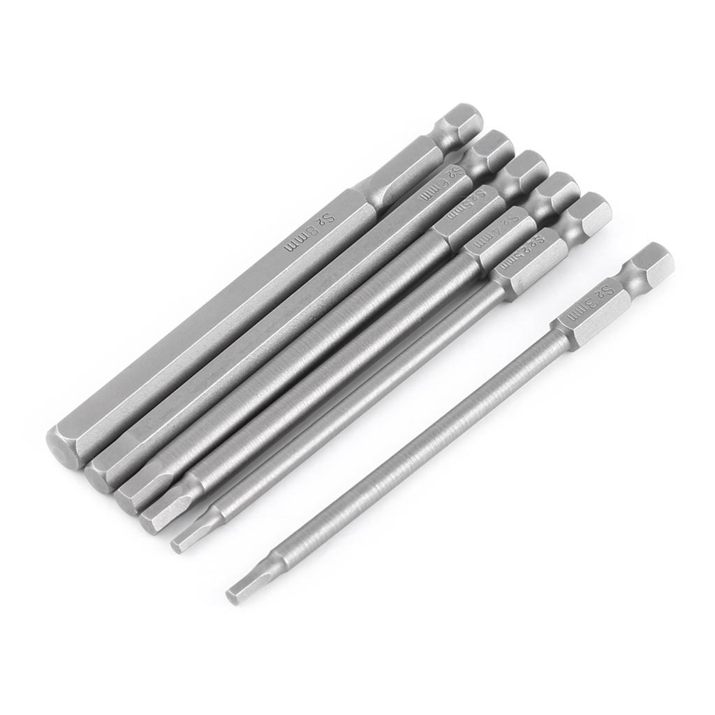 6pcs 100mm Magnetic Screwdriver Bit Set Hexagon Head Tool Bit With 1 4  Hex Shank