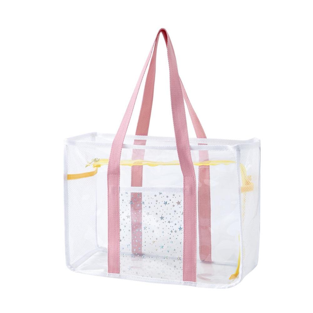 Cosmetic Bag Pvc Transparent Handbag Large Capacity Beach Tote Bag  Outdoor