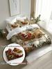 Comforter 2/3Pcs Christmas Tree Gift Box Snowflake Deer Santa Clause Digital Printing Brushed Soft For Guest Room Dorm