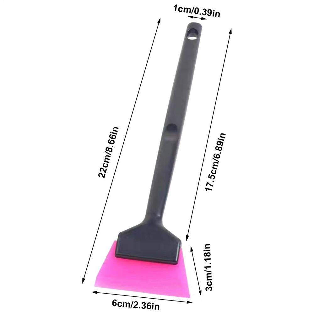 Car Wrap Squeegee Plastic Long Handle Anti-Slip Car Glass Scraper Rubber Blade Windshield Wiper Window Cleaning Car Accessories
