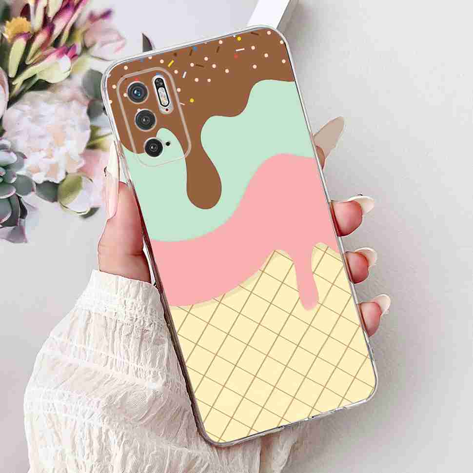 For Redmi Note 10 5G Case Fashion Rose Bow Soft Silicone TPU Back Cover For Xiaomi POCO M3 Pro 5G 6.5" Shockproof Phone Cases