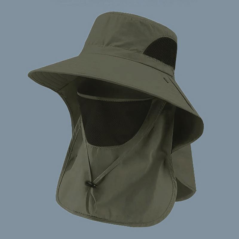 Summer Sun Hats Uv Protection Outdoor Hunting Fishing Cap For Men Women Hiking Camping Visor Bucket Hat Neck Flap Fisherman Hat