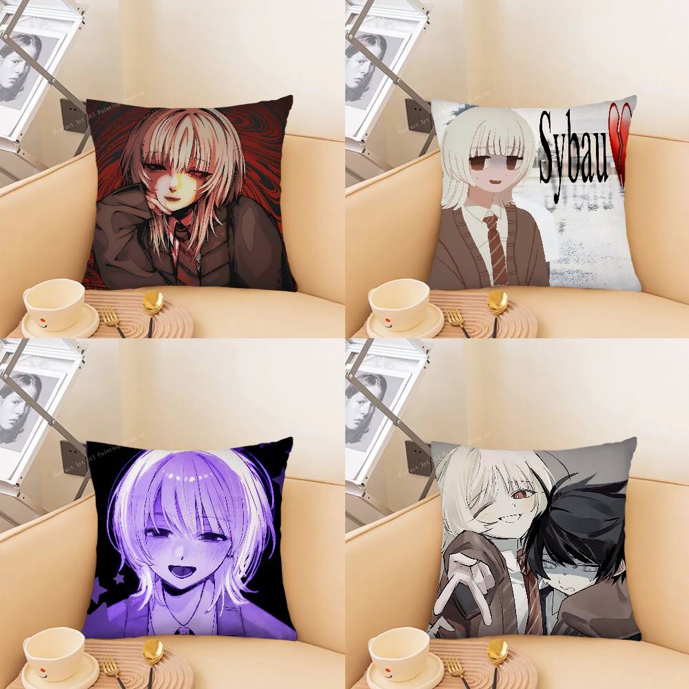 1pc Anime S-Saihate Station Icons Pillow Case Fashion Square Pillowcase Bedroom Sofa Room Ins Decoration Leisure