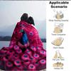 1pc Peacock Feather Print Blanket Lightweight Blanket Throw Blanket For Sofa, Bed, Travel, Camping, Livingroom, Office Yy251010044