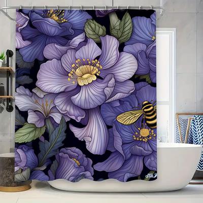 Modern Bathroom Shower Curtain Set with Geometric Pattern Black Gold 2021 Hot Selling Waterproof Decorative Showercurtain for Ho