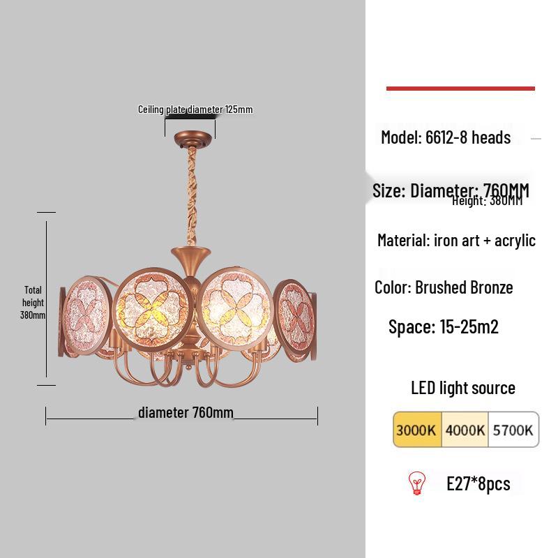 2025 French Retro Chinese Style Chandelier for Master Bedroom & American Study