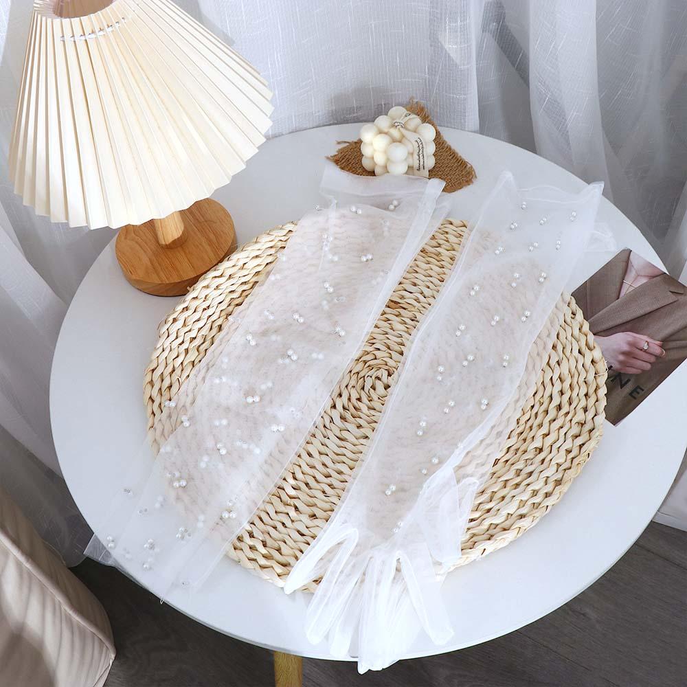 Lace Pearl Marriage Party Full Finger Gloves Fingerless Gloves Wedding Accessories Bridal Gloves